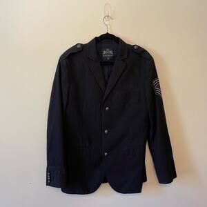 Express M black blazer button up pockets business casual classic dark academia